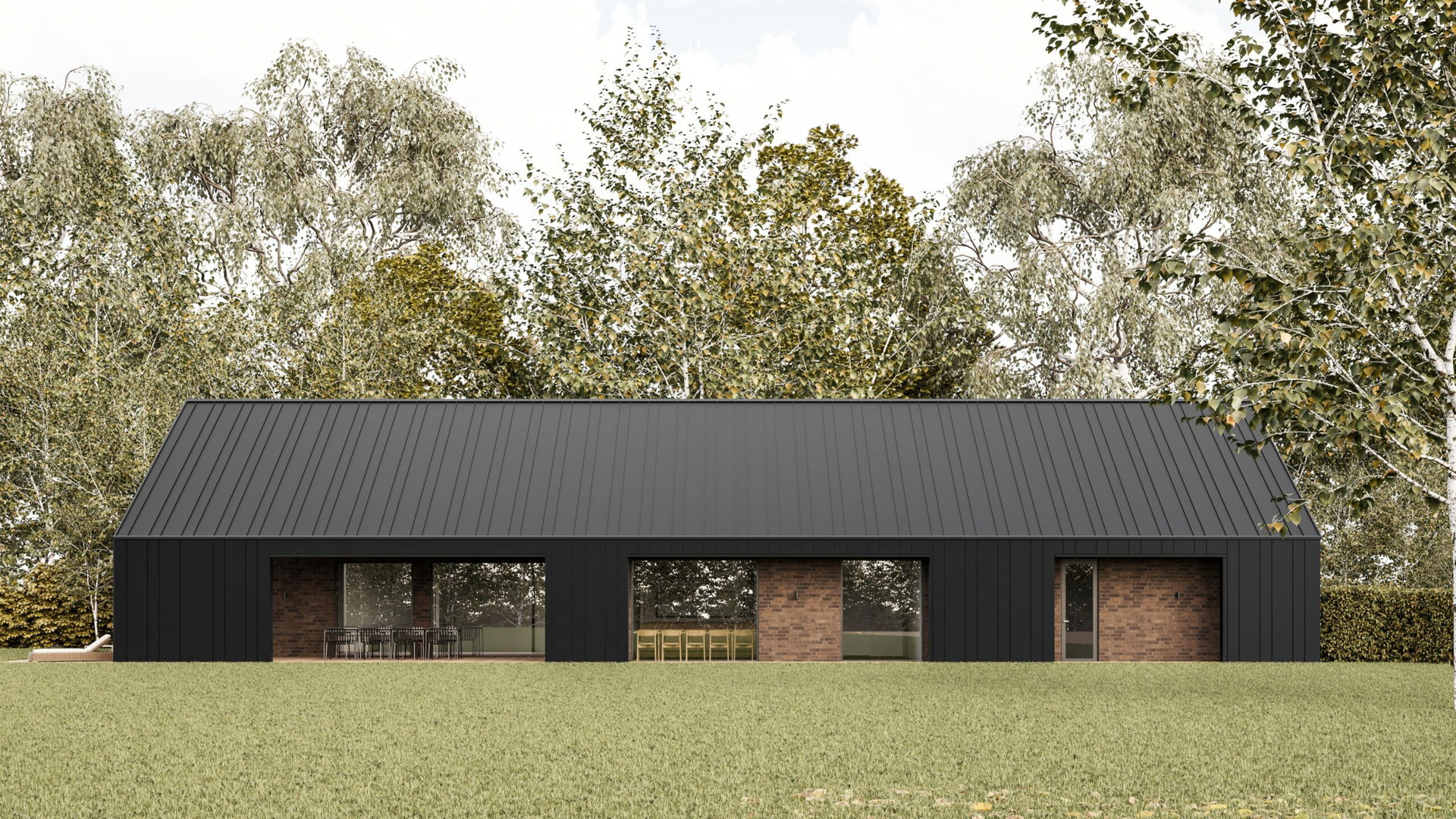 Moderne gårdhus, arkitekt tegnet, nybyg, villa